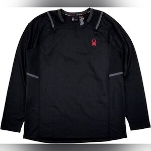Spyder Mens Blazing Black Stretch Quick Dry Active Long Sleeve Shirt